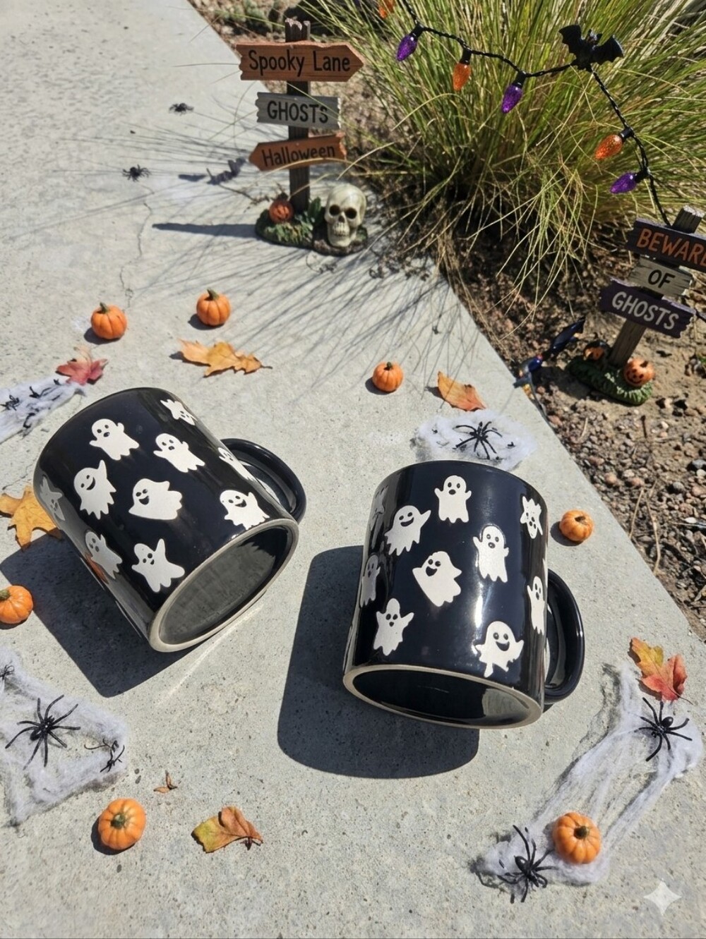 Two Halloween Ghost Mugs